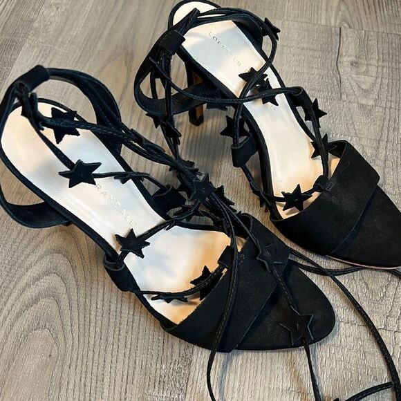 LOEFFLER RANDALL Arielle Strappy Star Suede Heeled Sandal Size 6B - Picture 7 of 10